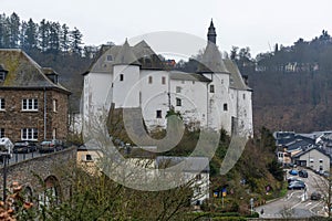 Clervaux Castle is perched on the slopes of a rocky promontory above the city.