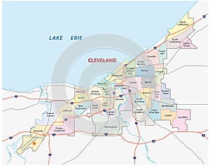 Cleveland administrative map