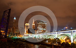 Cleveland at night