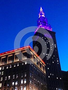 Cleveland, Ohio illuminated at night
