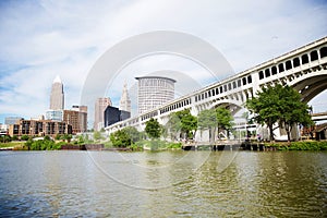 Cleveland, Ohio Skyline as seen from Heritage Park