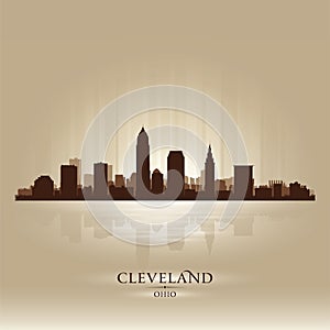 Cleveland Ohio skyline city silhouette