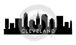 Cleveland Ohio skyline silhouette.