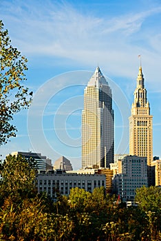 Cleveland Ohio Two Towers skyline