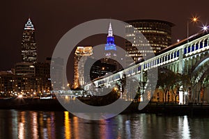 Cleveland Skyline and Detroit Superior Bridge