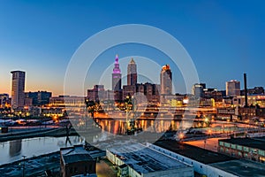 Cleveland Skyline at Sunset