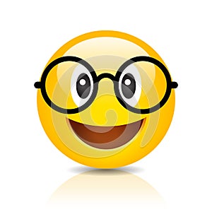 Clever emoji with glasses