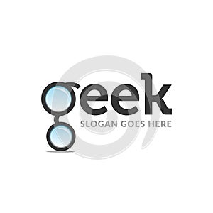 Clever geek logo design template, perfect with technology or digital company