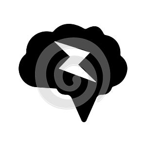 Clever, mind, intellect icon. Black vector graphics