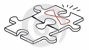 Connected Puzzle Pieces Vector Illustration, Problem Solving Design, vector design Generative AI photo