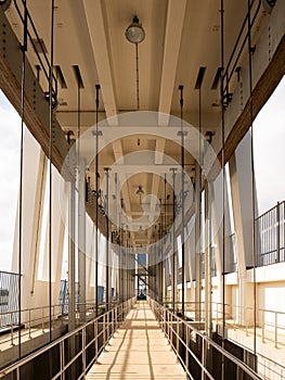 Cleveringsluizen lock building in Lauwersoog, Netherlands