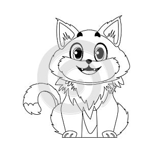 Cleverly cat in a organize organize, bewildering for children's coloring books. Cartoon style, Vector Illustration