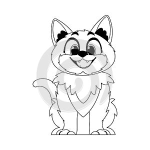 Cleverly cat in a organize organize, extraordinary for children's coloring books. Cartoon style, Vector Illustration