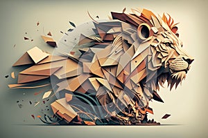 Cleverly Dressed Lion: Award-Winning Vector Art