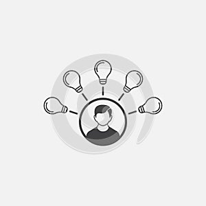 Cleverness glyph icon. Monochrome style design simple element. Black color cleverness icon for web and mobile. Project Management