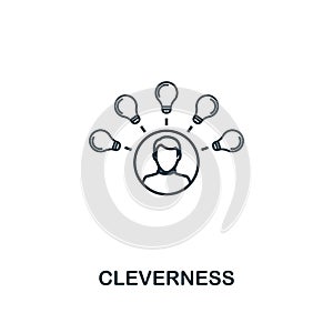 Cleverness outline icon. Premium style design from project management icons collection. Simple element cleverness icon. Ready to u