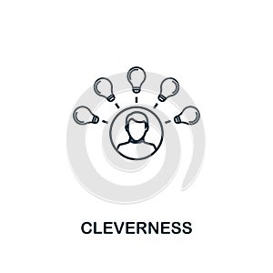 Cleverness outline icon. Premium style design from project management icons collection. Simple element cleverness icon. Ready to u photo