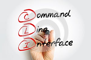 CLI - Command Line Interface is a text-based user interface used to run programs, manage computer files and interact with the photo