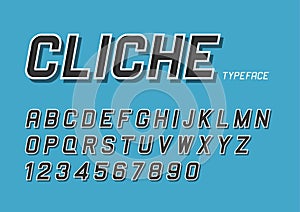 Cliche vector decorative bold font design, alphabet, typeface, t