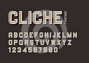 Cliche vector decorative bold font design, alphabet, typeface, t photo