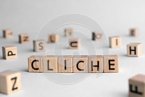 Cliche - word from wooden blocks with letters