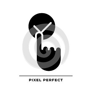 Click accept button black glyph icon