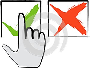 Click on accept icon