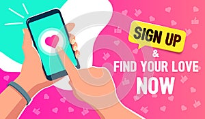 Click on the application on the phone to find love