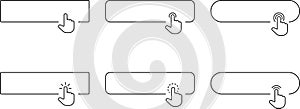 Click Blank Button with pointer clicking. Mouse Pointer Pictogram. Action button. Cursor icon. Vector illustration.