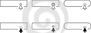 Click Blank Button with pointer clicking. Mouse Pointer Pictogram. Action button. Cursor icon. Vector illustration