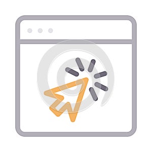 Click browser thin color line vector icon