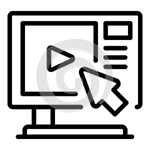 Click button icon outline vector. Video tutorial
