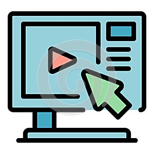 Click button icon vector flat