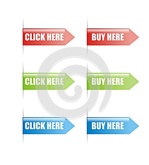 Click and buy here sign vector