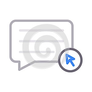 Click chat thin color line vector icon