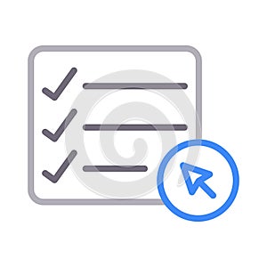 Click checklist thin color line vector icon
