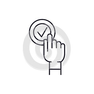 Click click box line icon concept. Click click box vector linear illustration, symbol, sign