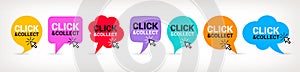 Click and collect speech bubbles collection photo