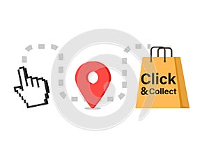 Click and collect 3 steps banner.