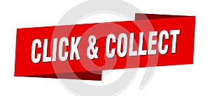 click & collect banner template. ribbon label sign. sticker