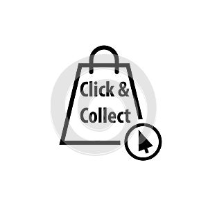 Click and collect black icon photo