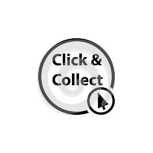 Click and collect black and white icon