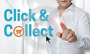 Click and Collect concept is shown by man photo