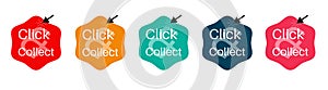 Click and Collect Icons for internet and online shopping concept