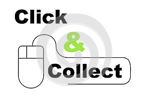 Click and collect concept vector photo