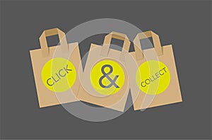 Click and collect internet shopping concept vector /EPS