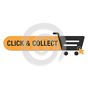 Click and collect internet shopping consept. Vector illustration