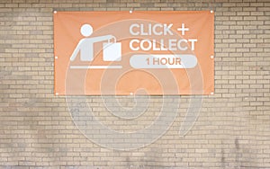 Click and collect sign online buying made easy at shop store mall superstore to reduce time and effort