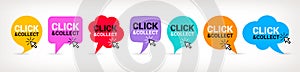 Click and collect speech bubbles collection