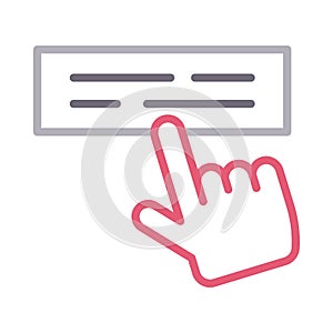 Click colour line vector icon